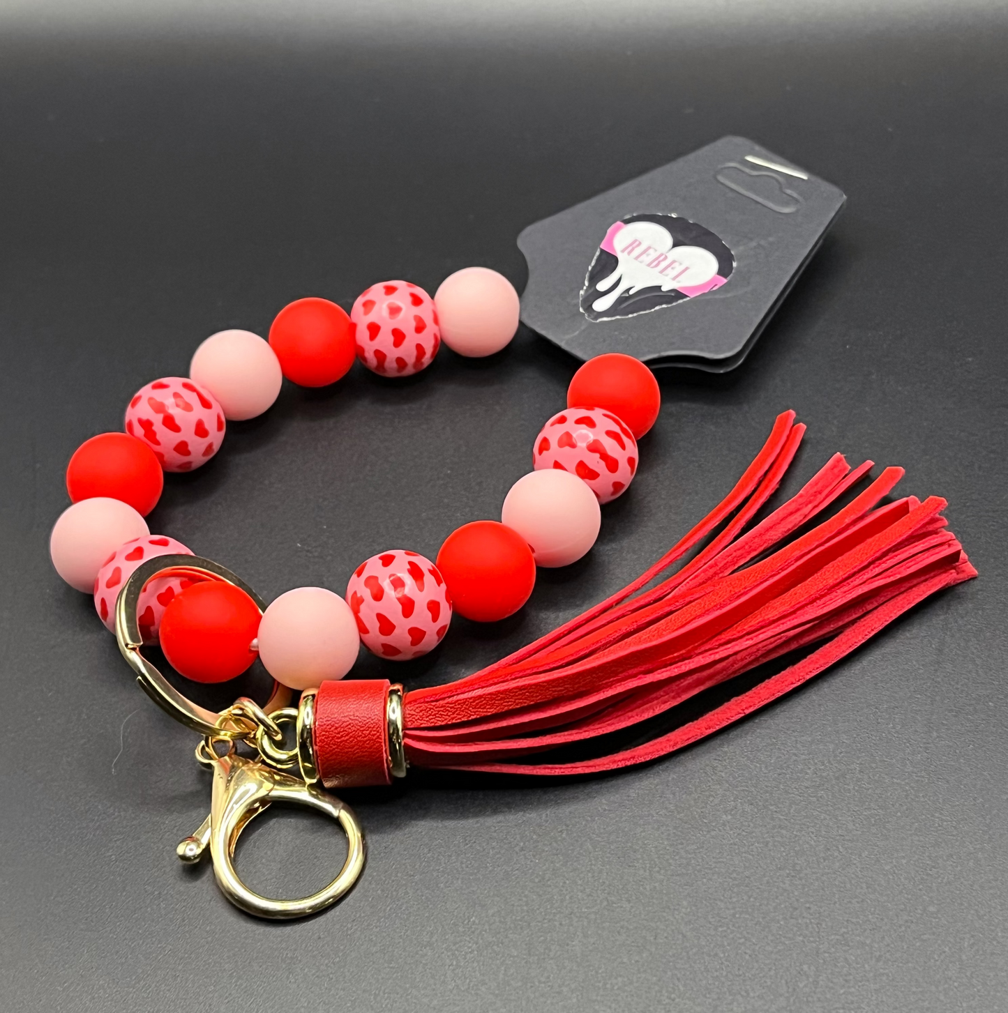 Love Valet Wristlet - Red + Pink Love + Hearts