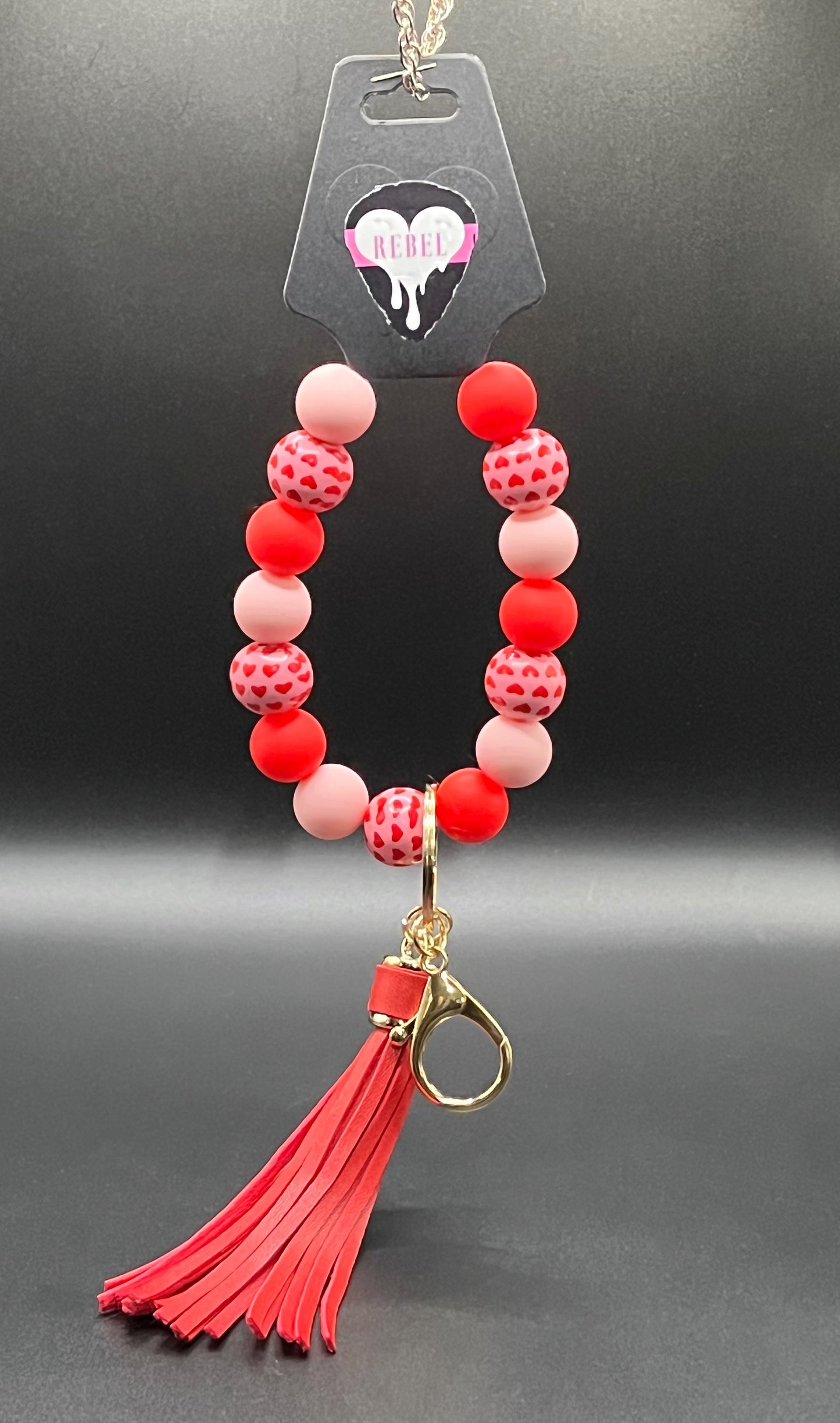 Love Valet Wristlet - Red + Pink Love + Hearts