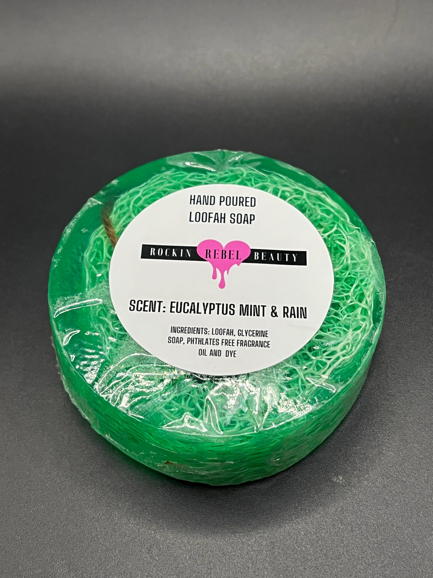 Hand Poured Loofah Soap on a Rope (4oz)