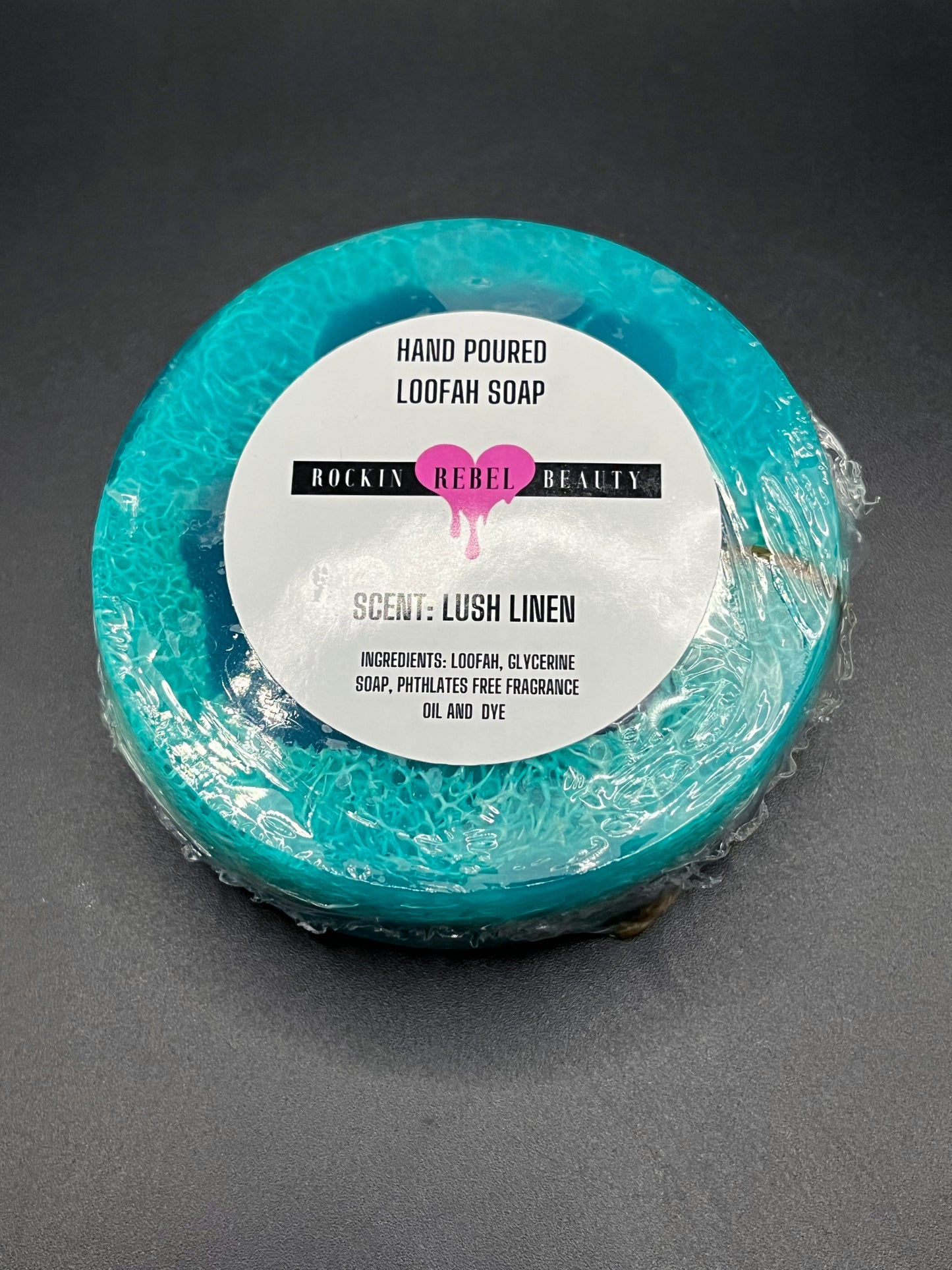 Hand Poured Loofah Soap on a Rope (4oz)