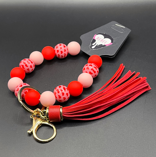 Mother's Day Valet Wristlet - Red + Pink Love + Hearts