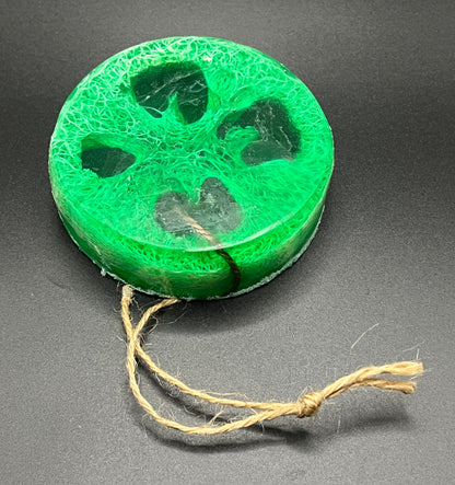 Hand Poured Loofah Soap on a Rope (4oz)