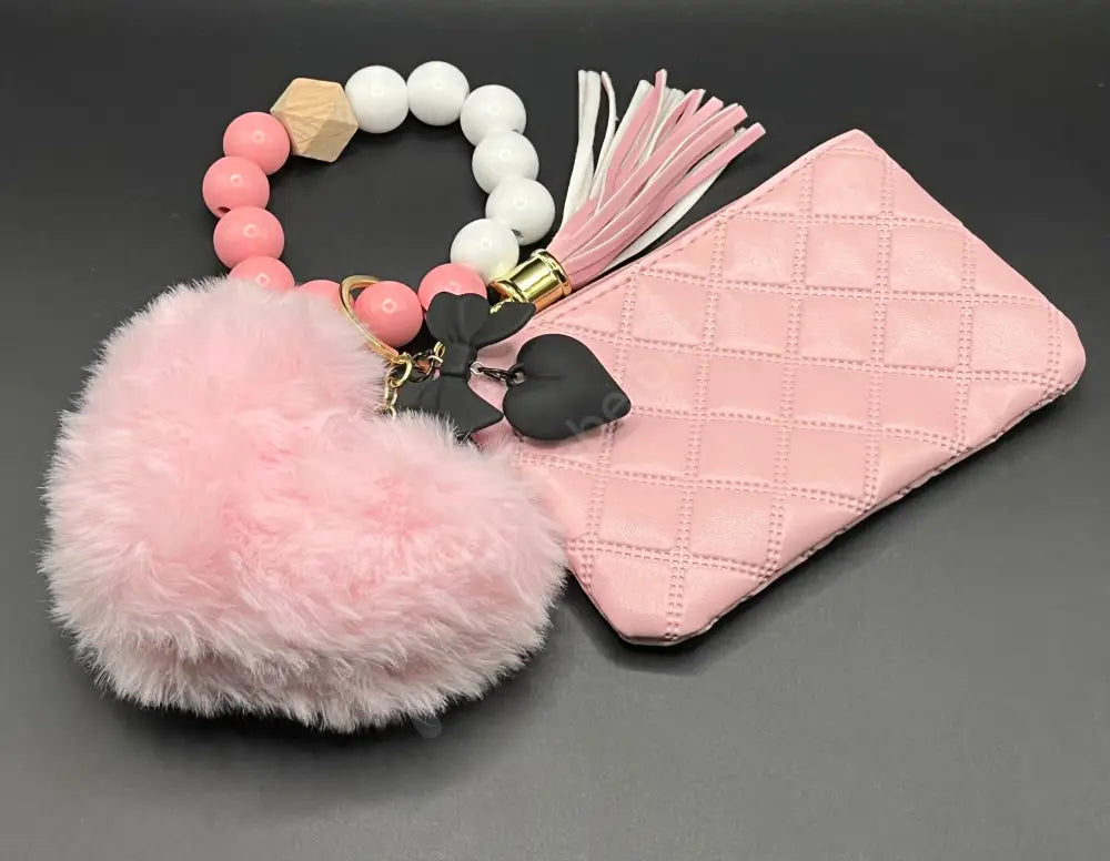 Pom Wallet Valet Wristlet - Pink Style