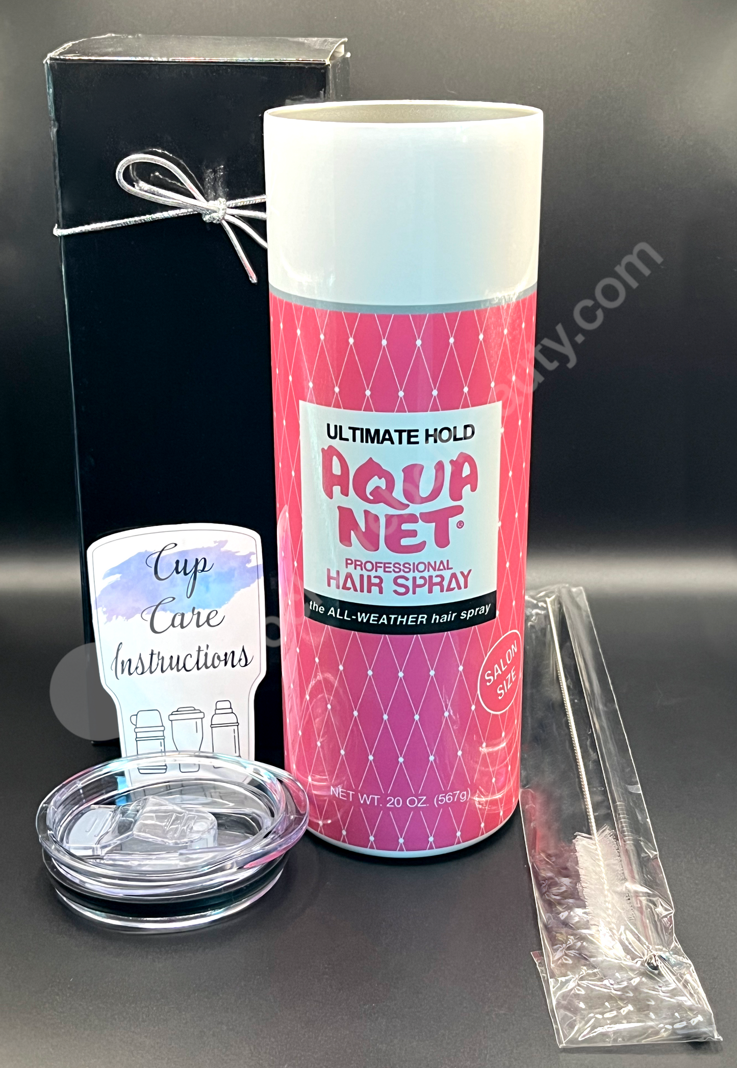 Stainless Steel Tumbler 20oz - Retro Aqua Net Hair Spray Can